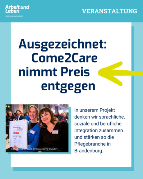 Ausgezeichnet: Come2Care nimmt Preis entgegen