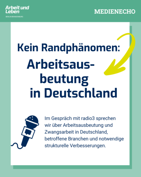 Im Gespräch mit radio3: Arbeitsausbeutung und Zwangsarbeit in Deutschland