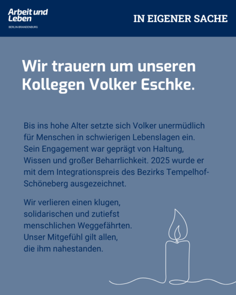 Wir trauern um unseren Kollegen Volker Eschke