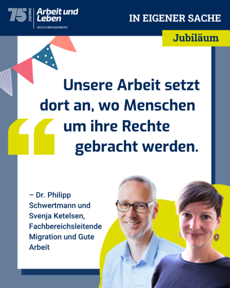 Fachbereich Migration und Gute Arbeit: Menschenwürdige Beschäftigung für alle